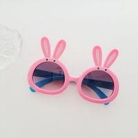 Cute Vacation Rabbit Pc Resin Oval Frame Full Frame Kids Sunglasses sku image 3