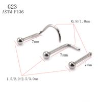 1 Piece Nose Rings & Studs Simple Style Solid Color Pure Titanium main image 2