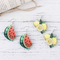 1 Paire Rétro Fruit Forme De Cœur Bois Boucles D'oreilles main image 7