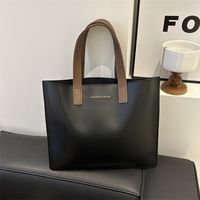 Women's Pu Leather Solid Color Classic Style Open Tote Bag main image 3