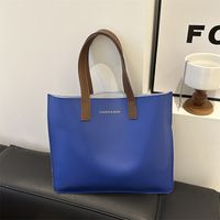 Women's Pu Leather Solid Color Classic Style Open Tote Bag main image 6
