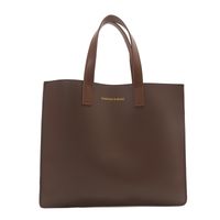 Women's Pu Leather Solid Color Classic Style Open Tote Bag sku image 1