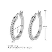 1 Pair Simple Style Round Inlay Copper Zircon White Gold Plated Earrings main image 2