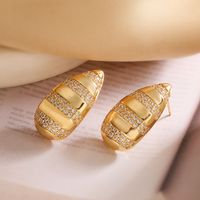 1 Pair Simple Style Geometric Inlay Copper Zircon 18K Gold Plated Ear Studs main image 3