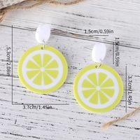 1 Pair Sweet Lemon Arylic Drop Earrings main image 2