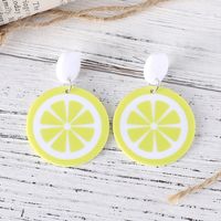 1 Pair Sweet Lemon Arylic Drop Earrings main image 3