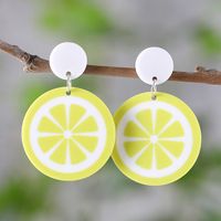 1 Pair Sweet Lemon Arylic Drop Earrings main image 1