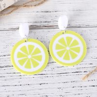 1 Pair Sweet Lemon Arylic Drop Earrings main image 4