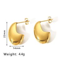 1 Pair Modern Style Simple Style Geometric Stainless Steel 14K Gold Plated Ear Studs main image 2