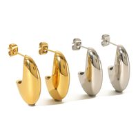 1 Pair Modern Style Simple Style Geometric Stainless Steel 14K Gold Plated Ear Studs main image 7