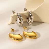 1 Pair Modern Style Simple Style Geometric Stainless Steel 14K Gold Plated Ear Studs main image 8