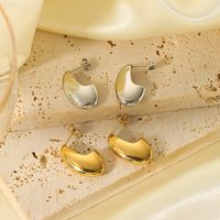 1 Pair Modern Style Simple Style Geometric Stainless Steel 14K Gold Plated Ear Studs main image 4