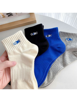 Unisex Casual Simple Style Classic Style Solid Color Polyester Crew Socks 4 Pairs sku image 3