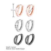 1 Pair Simple Style Round Copper White Gold Plated Gold Plated Earrings main image 2