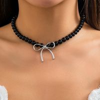 Vintage Style Simple Style Bow Knot Imitation Pearl Alloy Women's Choker sku image 2