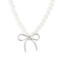 Vintage Style Simple Style Bow Knot Imitation Pearl Alloy Women's Choker main image 5