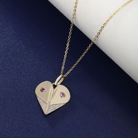 Vintage Style XUPING Heart Shape Alloy Copper Alloy Plating Inlay Artificial Gemstones 14K Gold Plated Women's Pendant Necklace main image 4