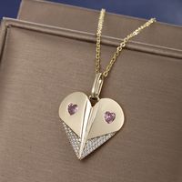 Vintage Style XUPING Heart Shape Alloy Copper Alloy Plating Inlay Artificial Gemstones 14K Gold Plated Women's Pendant Necklace main image 1