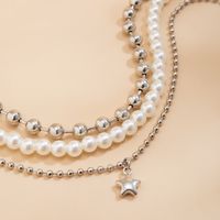 Wholesale Jewelry Exaggerated Vacation Round Star Imitation Pearl Alloy Iron Pendant Necklace main image 4
