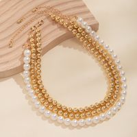 Exaggerated Simple Style Classic Style Round CCB Imitation Pearl Beaded Women's Necklace main image 4