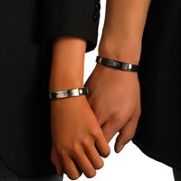 Romantic Gesture Stainless Steel Silica Gel Couple Wristband main image 1