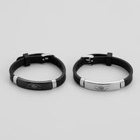 Romantic Gesture Stainless Steel Silica Gel Couple Wristband main image 3