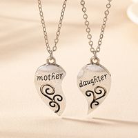 Retro Letter Heart Shape Zinc Alloy Women's Pendant Necklace main image 1