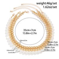 Exaggerated Simple Style Classic Style Round CCB Imitation Pearl Beaded Women's Necklace main image 2