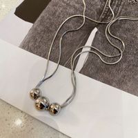 Sterling Silber Einfacher Stil Runden Perlen Halskette main image 5
