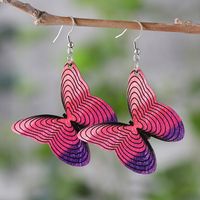 1 Pair Retro Butterfly Wood Drop Earrings sku image 1