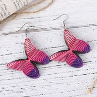 1 Pair Retro Butterfly Wood Drop Earrings main image 4