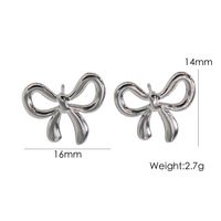 304 Stainless Steel 18K Gold Plated Casual Sweet Plating Bow Knot Earrings Necklace sku image 3
