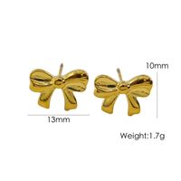 304 Stainless Steel 18K Gold Plated Casual Sweet Plating Bow Knot Earrings Necklace main image 6