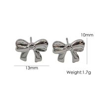 304 Stainless Steel 18K Gold Plated Casual Sweet Plating Bow Knot Earrings Necklace sku image 1