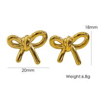 304 Stainless Steel 18K Gold Plated Casual Sweet Plating Bow Knot Earrings Necklace main image 7