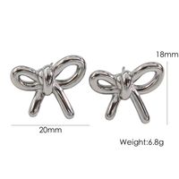 304 Stainless Steel 18K Gold Plated Casual Sweet Plating Bow Knot Earrings Necklace sku image 11