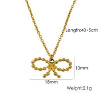 304 Stainless Steel 18K Gold Plated Casual Sweet Plating Bow Knot Earrings Necklace main image 9