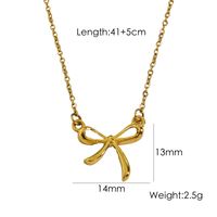 304 Stainless Steel 18K Gold Plated Casual Sweet Plating Bow Knot Earrings Necklace main image 10