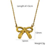 304 Stainless Steel 18K Gold Plated Casual Sweet Plating Bow Knot Earrings Necklace sku image 6