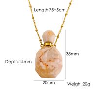 IG Style Simple Style British Style Perfume Bottle 304 Stainless Steel Natural Stone 14K Gold Plated Natural Stone Pendant Necklace In Bulk sku image 2