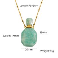 IG Style Simple Style British Style Perfume Bottle 304 Stainless Steel Natural Stone 14K Gold Plated Natural Stone Pendant Necklace In Bulk sku image 3
