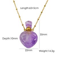 IG Style Simple Style British Style Perfume Bottle 304 Stainless Steel Natural Stone 14K Gold Plated Natural Stone Pendant Necklace In Bulk sku image 1
