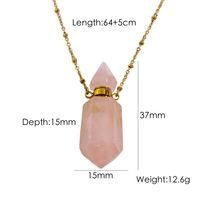 IG Style Simple Style British Style Perfume Bottle Stainless Steel Natural Stone 14K Gold Plated Pendant Necklace In Bulk sku image 3