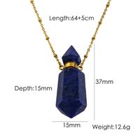 IG Style Simple Style British Style Perfume Bottle Stainless Steel Natural Stone 14K Gold Plated Pendant Necklace In Bulk sku image 5