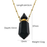 IG Style Simple Style British Style Perfume Bottle Stainless Steel Natural Stone 14K Gold Plated Pendant Necklace In Bulk sku image 6