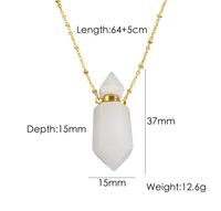IG Style Simple Style British Style Perfume Bottle Stainless Steel Natural Stone 14K Gold Plated Pendant Necklace In Bulk sku image 7