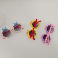 Cute Artistic Bow Knot Pc Resin Oval Frame Full Frame Kids Sunglasses main image 5