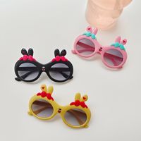 Cartoon Style Sweet Rabbit Pc Resin Oval Frame Full Frame Kids Sunglasses main image 6