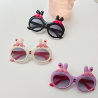 Cartoon Style Sweet Rabbit Pc Resin Oval Frame Full Frame Kids Sunglasses main image 4