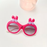 Cartoon Style Sweet Rabbit Pc Resin Oval Frame Full Frame Kids Sunglasses sku image 1